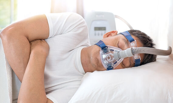 Patient wearing CPAP mask